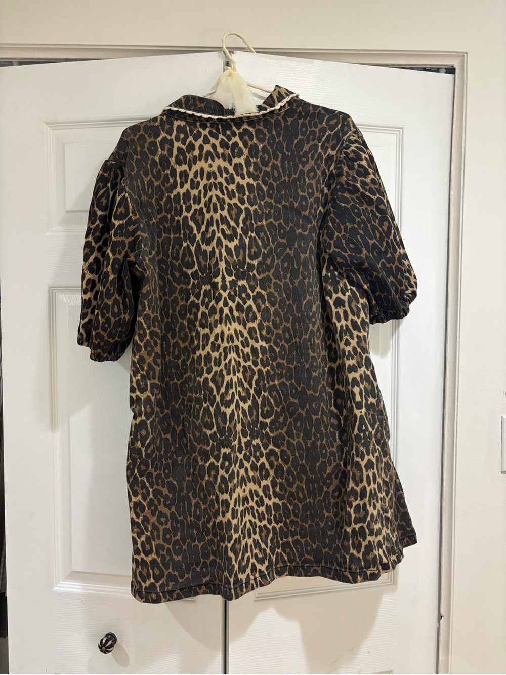 Boutique Leopard Print Jean Collar Dress View 2
